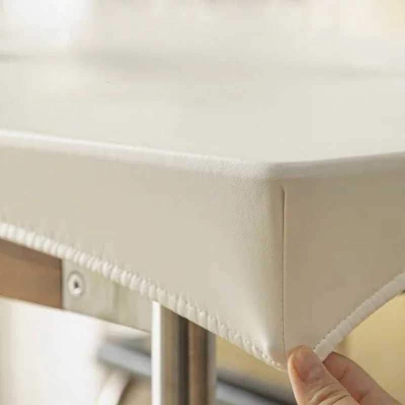 Fully Wrapped Leather Elastic Band Desk Cover Waterproof Oil Resistant Wash Free Scald Prevent Tablecloth Household Table Mat C251122