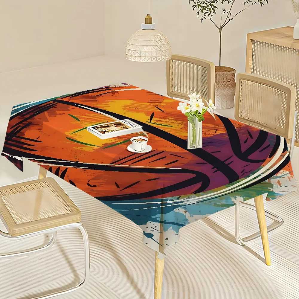 3D Basketball Ball Tablecloth Themed Indoor Outdoor Picnic Party Tablecover Kitchen Dining Table Wedding Decor C251122