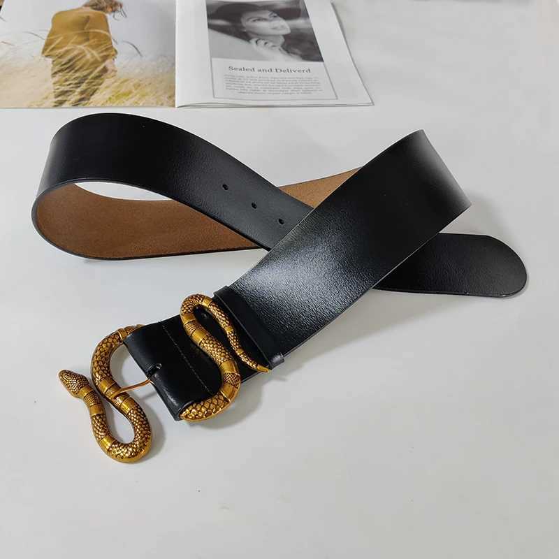 High-end luxury brands elegant Womens leather belt female Snake Wide belt for Women goth corset cummerbund Punk Mens belts J251122