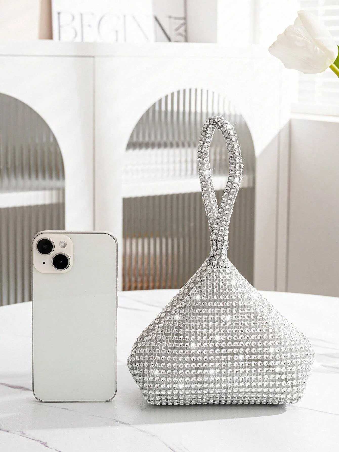 Glitter Bling Sequin Luxury Shiny Mini Novelty Bag Rhinestone Decor Glamorous Evening Bag For Wedding Prom Party Events Hasp K251121