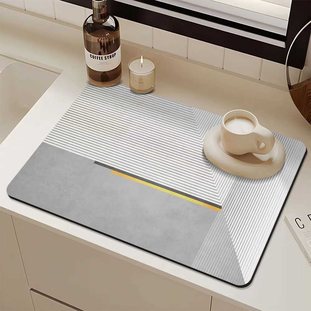 Coffee Mat Absorbent Dish Drying Mat for Countertops Absorbent Dish Drying Mat for Kitchen Counter C251122