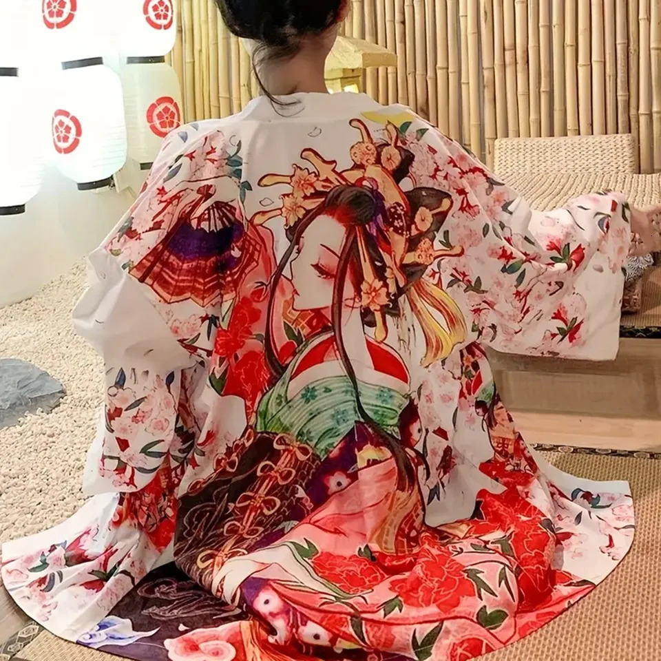 Beach holiday sun protection cardigan Japanese traditional printed kimono Mori womens fabric soft and comfortable 250415Z