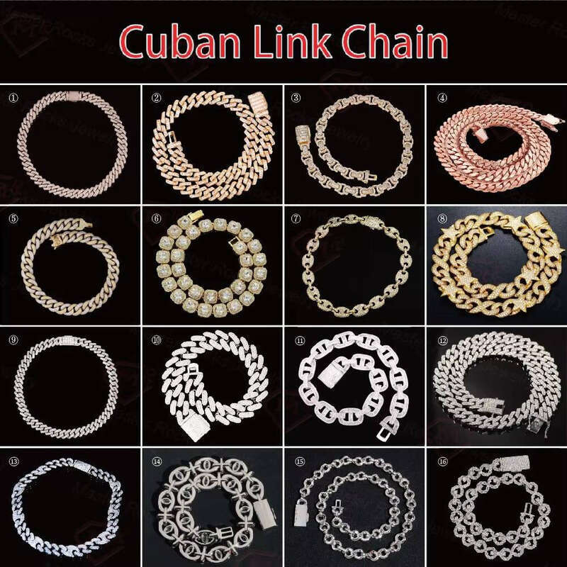 Rose Gold Moissanite Passes Tester Vvs Ice Sier Miami Cuban Chain