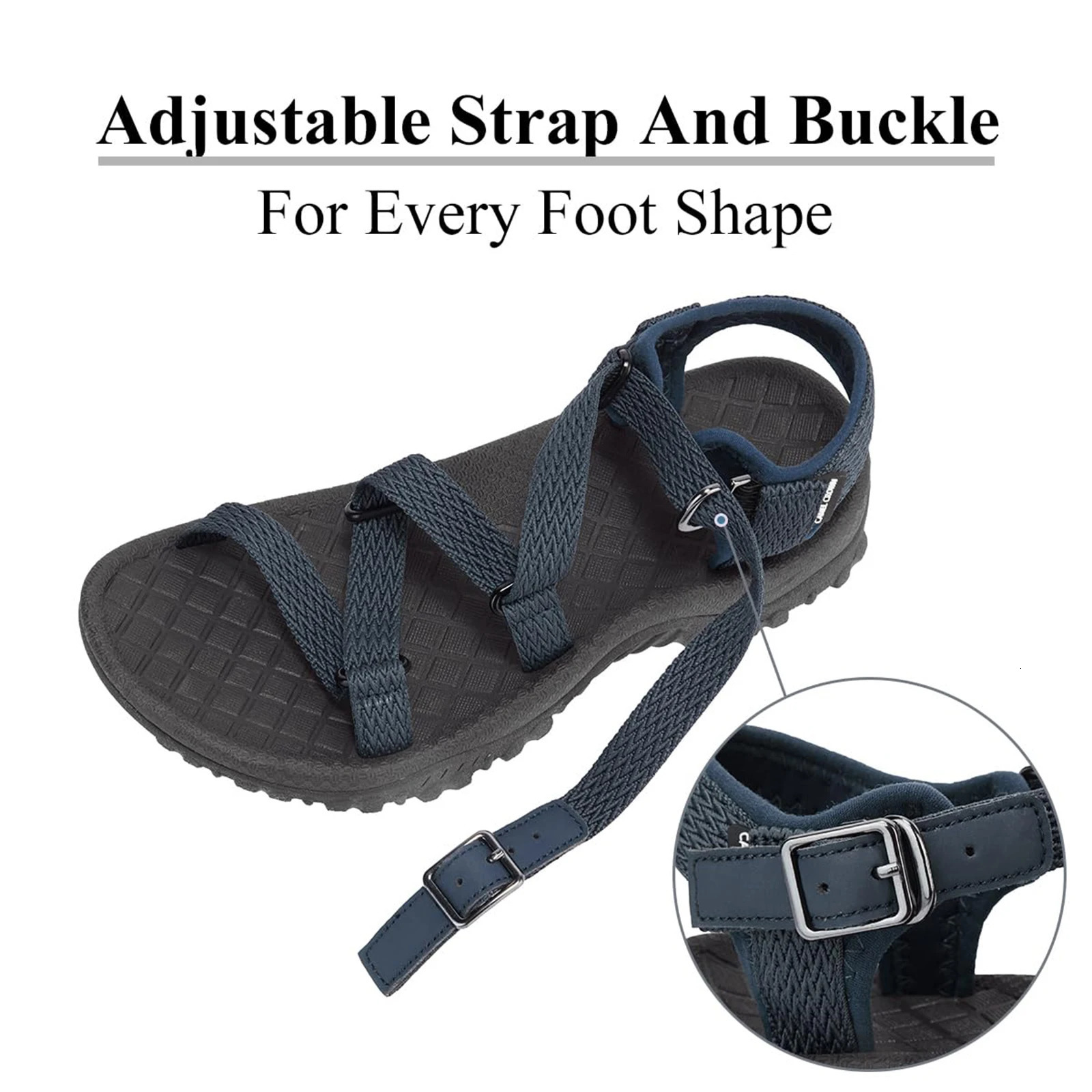 Golden satin womens arch support sandals waterproof hiking water beach adjustable lightweight sports 250421BJ - view 4