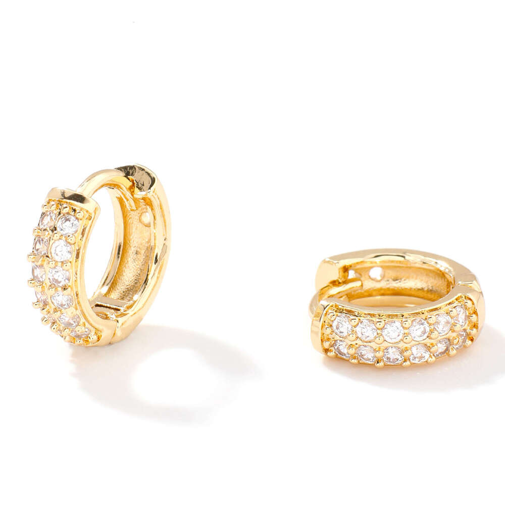 Personalized exquisite copper inlaid zircon 2025 new product, internet famous, fashionable niche design and earrings accessories