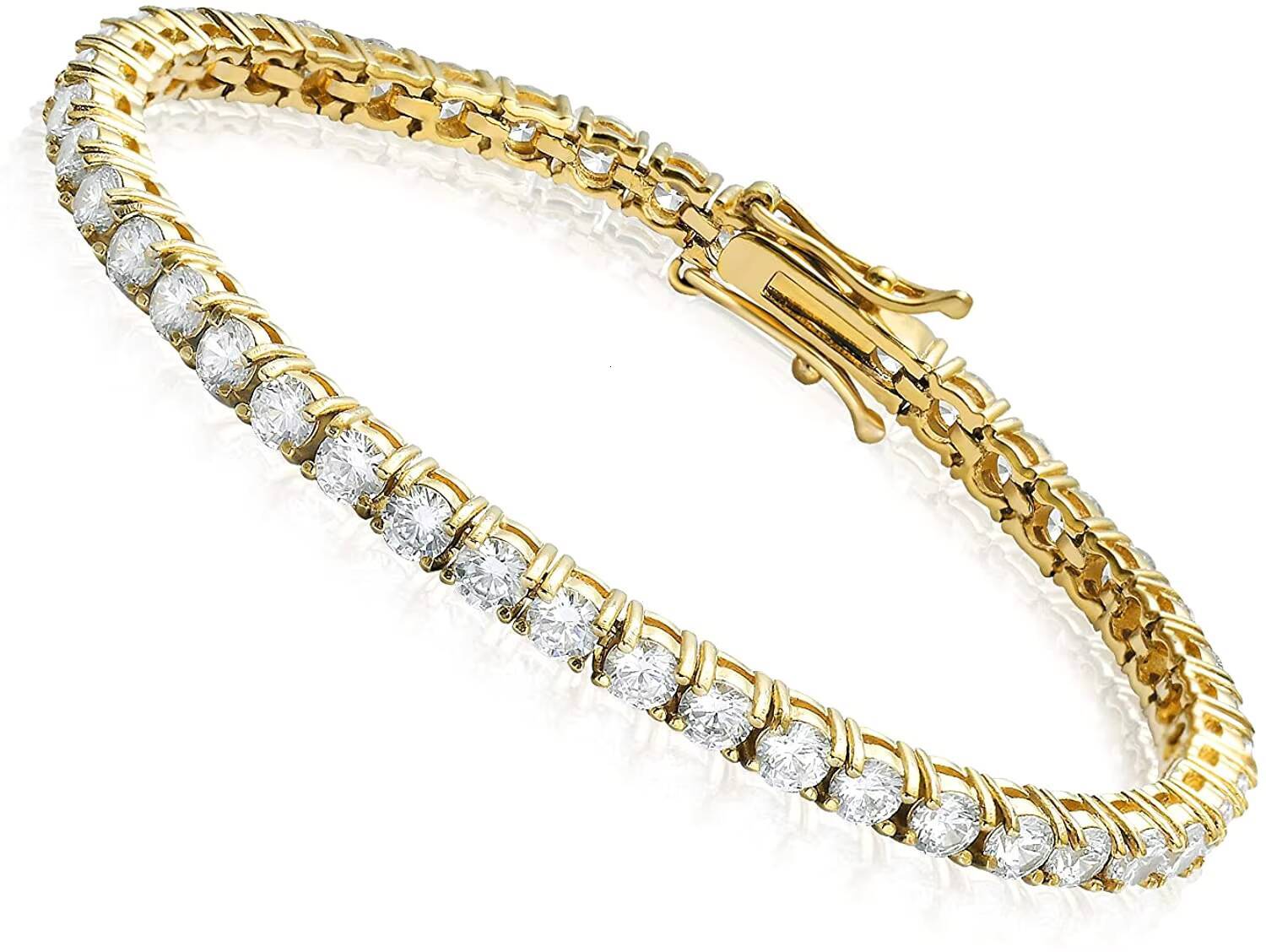 Fine Jewelry Hip Hop 925 Sterling Silver VVS Moissanite Diamond Cluster Iced Out Tennis Chain Bracelet Necklace for Men Women