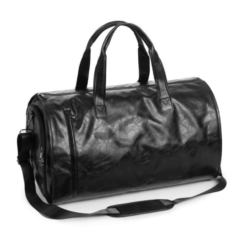 DHGadgets Wholesale High Quality Outdoor Lage Travel Shoulder Business Suit PU Leather Garment Duffel Bag