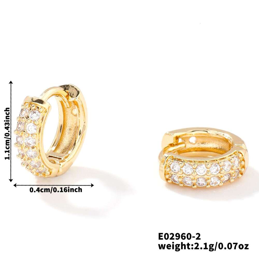 Personalized exquisite copper inlaid zircon 2025 new product, internet famous, fashionable niche design and earrings accessories