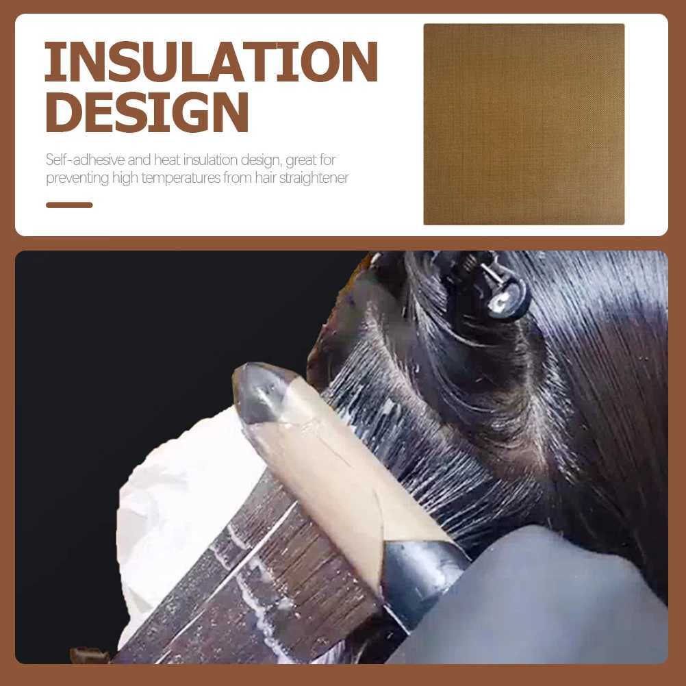 10pcs Insulated Hair Straightener Sticker Flat Iron Decal Mini Styling Tools Ceramic Fiberglass Cloth Heat Protection Salon UseT251122