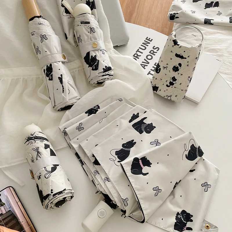 Sunshade folding umbrella outdoor product windproof and rainproof super cute cat automatic umbrella UV resistant adult umbreM251122