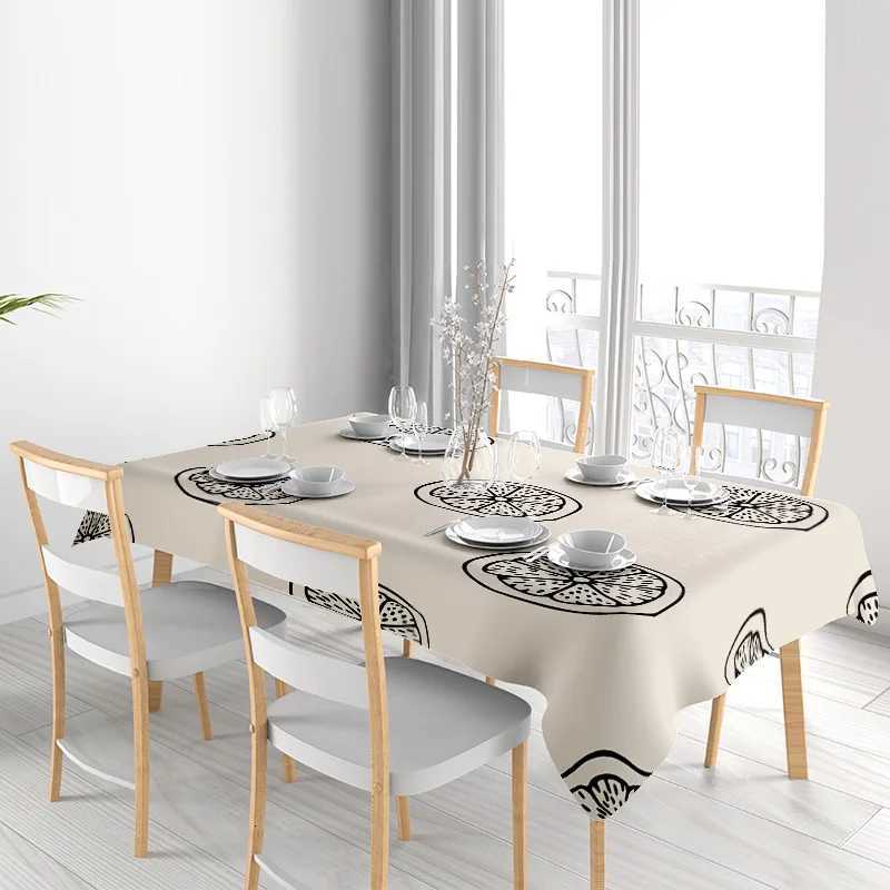Modern dining table with chairs set Floral pattern printed polyester tablecloth for home kitchen decor Set includes 1 x Tableclo C251122