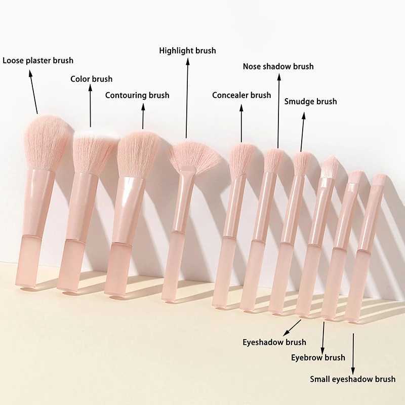 10 Pcs Mini Cherry Blossom Makeup Brush Facial Makeup Brush Concealer Foundation Eyeshadow Brush Set Travel Makeup Brush C251122