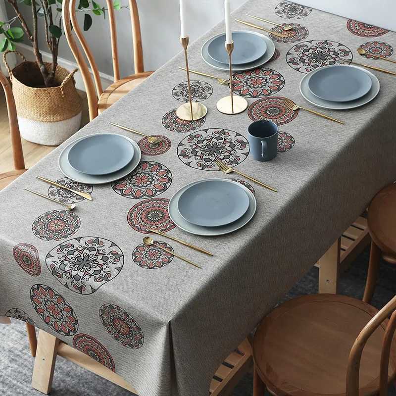 Nordic Style PVC Rectangular Tablecloth Waterproof Table Cover Square Table Cloth Kitchen Resistant Outdoor Decor Desk Cloth C251122