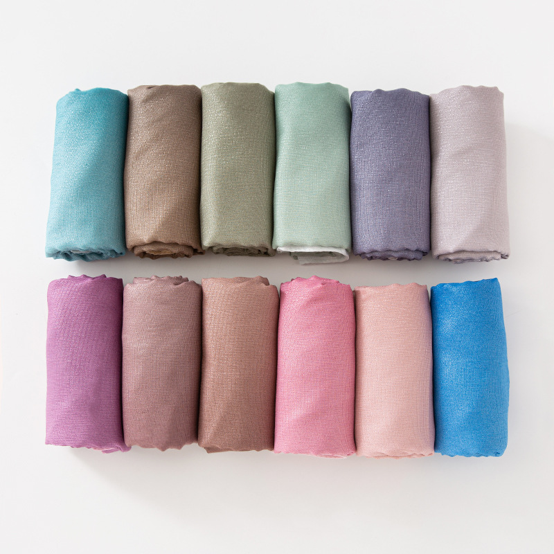 K480 New linen cotton splicing scarf long warm shawl autumn and winter versatile literary Japanese style female headscarf gradient color scarf
