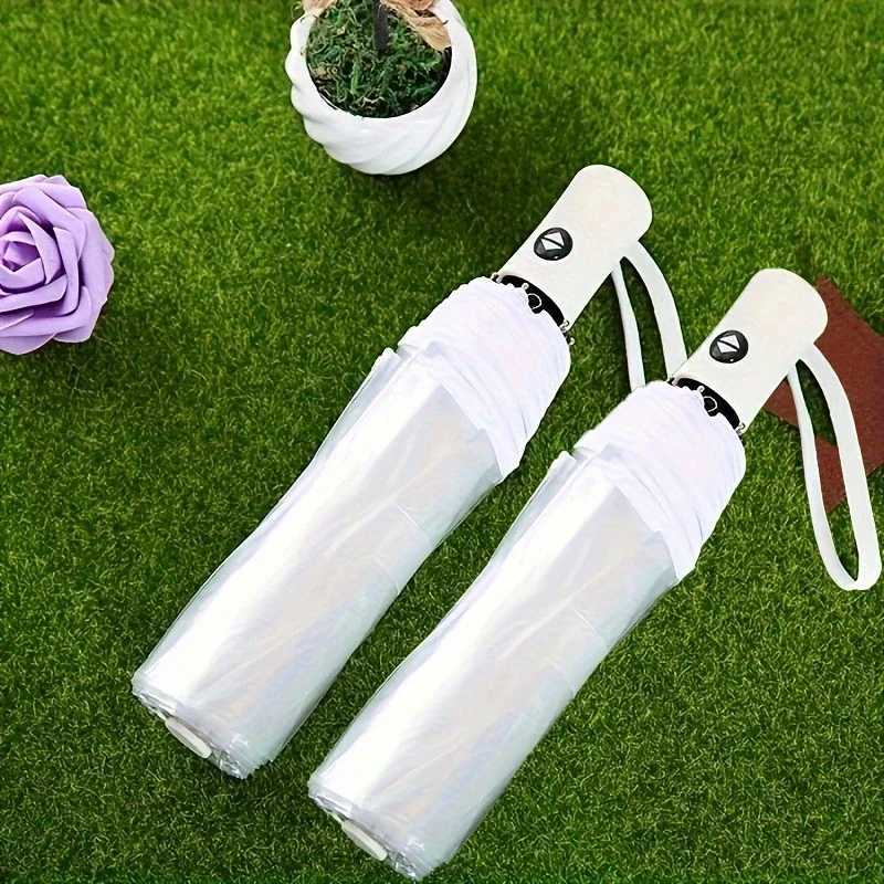 1pc-Korean Transparent Umbrella Folding Automatic Open And Close Umbrella Mori Three-fold Student Sunny UmbrellaM251122