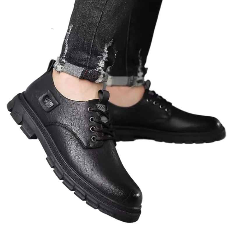 Mens Soft Soled Leather Shoes Outdoor Non Slip Walking Casual Lightweight Business Comfortable Work Clothes Fashionable Mens 250421