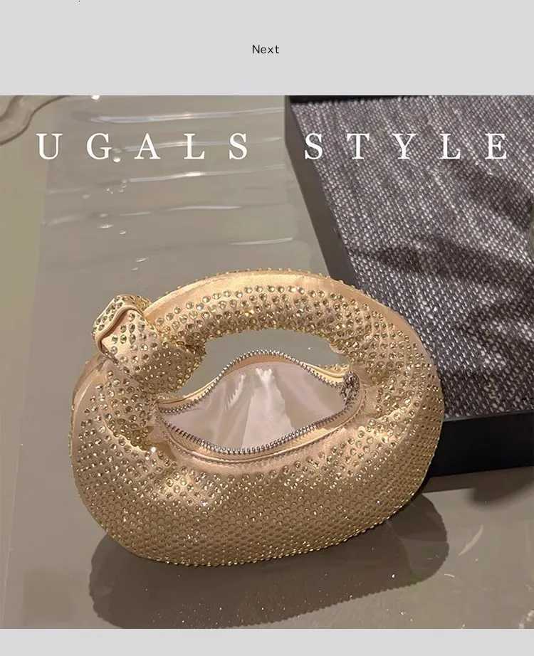 Crystal Shiny Diamonds Evening Bag Wedding Party Clutch Purse Luxury Satin Hobo Bag Fashion Womens Handbag Female Shoulder Bag K251121