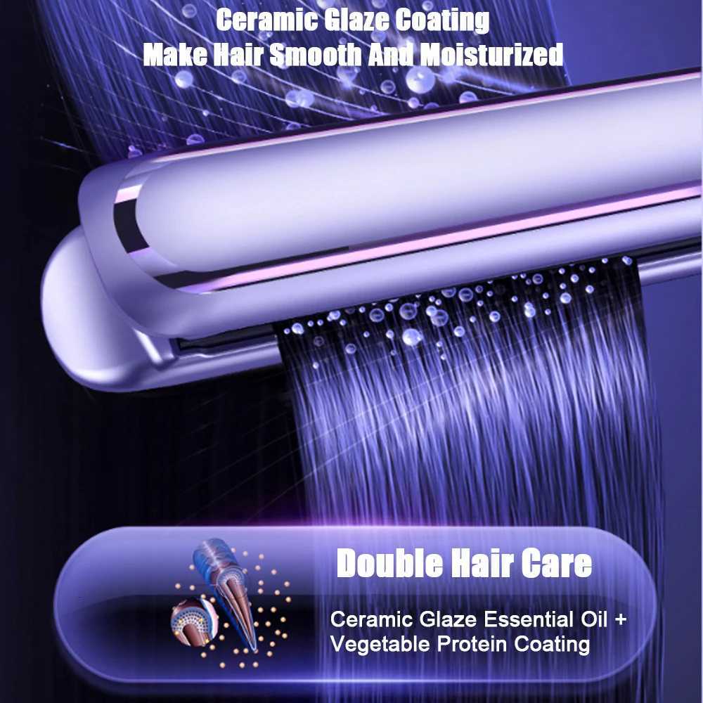 Professional Flat Iron Hair Straightener 2 in 1 Negative Ion Electric Curling Iron Dual Voltage Instant Heating Styling ToolsT251122