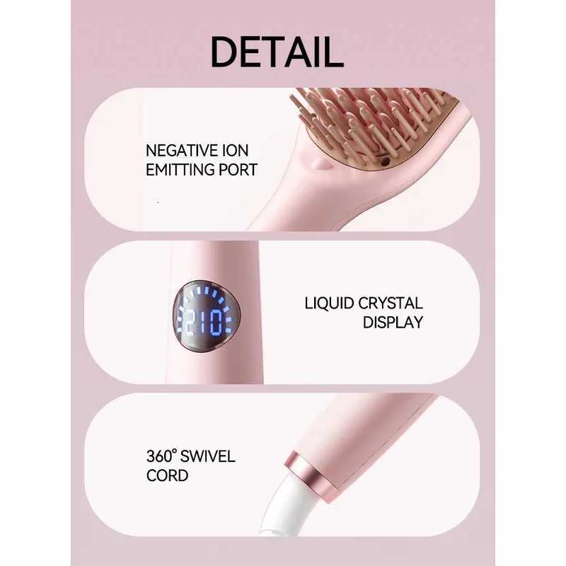 Electric Hot Comb Multifunctional Straight Hair Straightener Comb Negative Ion Anti-Scalding Styling Tool Straightening BrushT251122