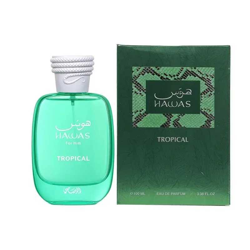 100ml Arab Perfumes RASASI Hawas Tropical Eau de Parfum Spray High Quality Lasting Aromatic Green Perfume Cologne Gifts J251122