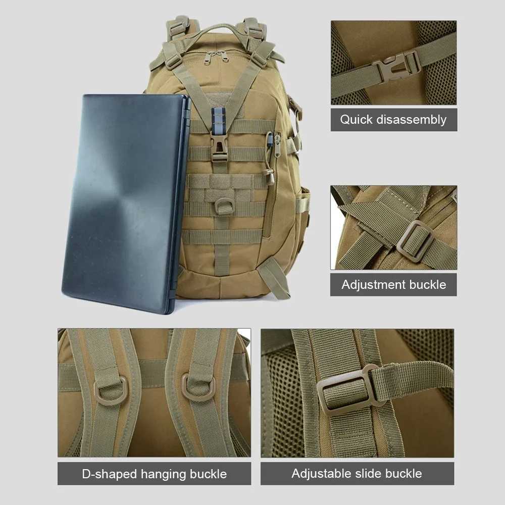Tactical backpack large capacity sports bag Molle system glow bar hunting shooting bag hiking horseback riding RucksackC250421