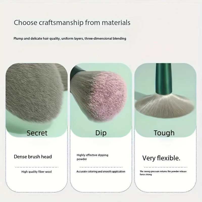 13-Piece Soft Synthetic Makeup Brush Set Includes Blush Foundation Eyeshadow Lip Brushes Ergonomic Handle Durable Abs Plastic C251122