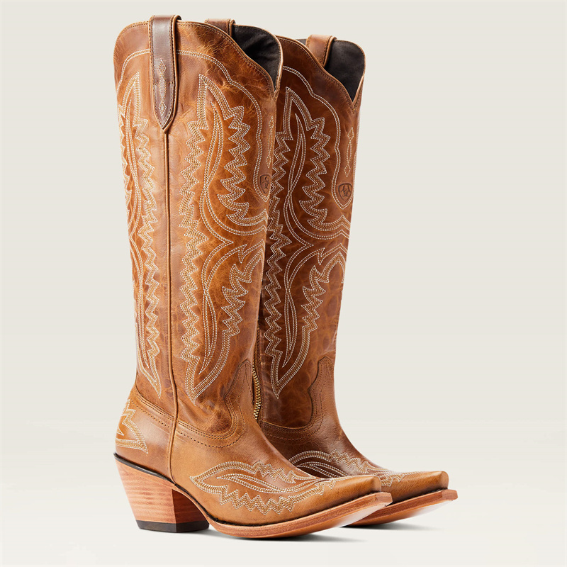 Designer Cowboy Boots Free Shipping 2025 New Fashionable Height Increasing Cowboy Boots with Sharp Point Thick Heel and High Barrel for womens
