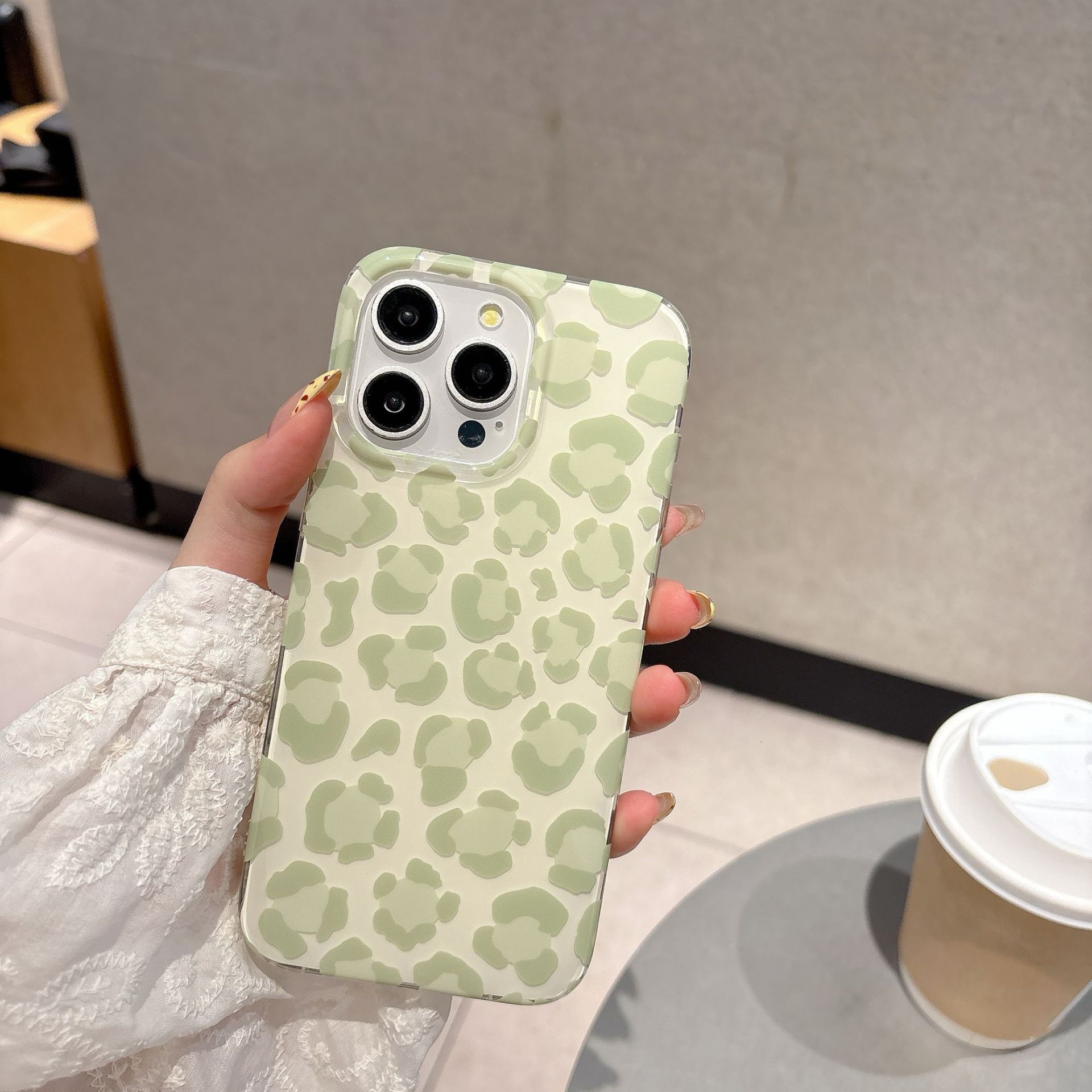 Pink Green Leopard Print Phone Case Compatible with iPhone 17 Pro Max, Fashionable Protective Case