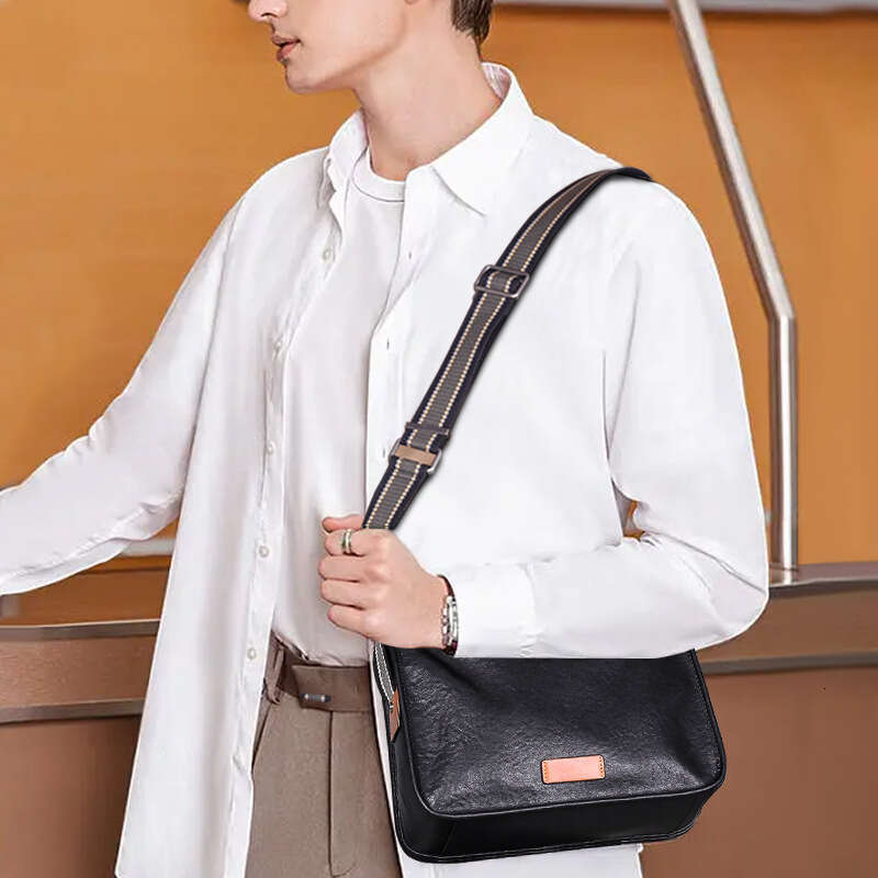 Luxury bag designer xz new trend leather men's one shoulder fashion casual top layer cowhide commuter small messenger bag
