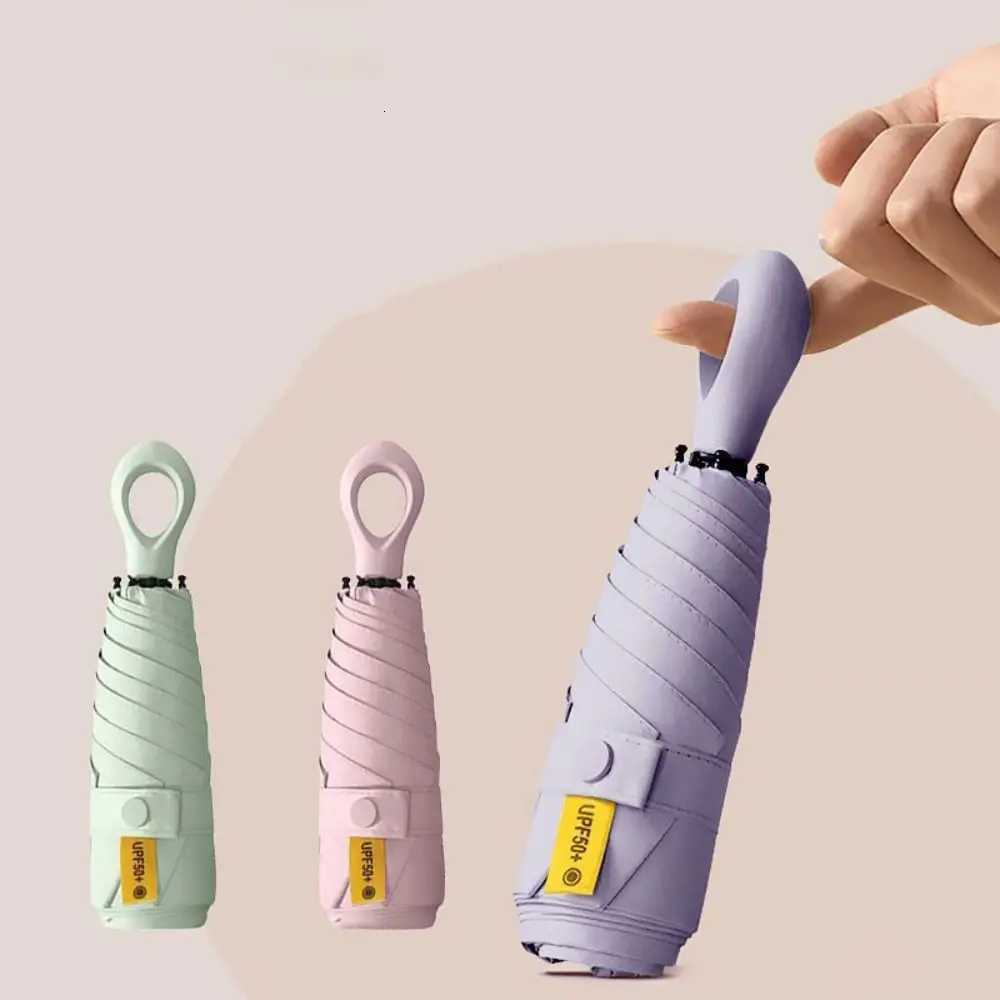 Mini Sun Umbrella Small Pocket Rain Travel Umbrella Vinyl Folding Umbrella UV Protection Sun Shade Pocket ParasolM251122