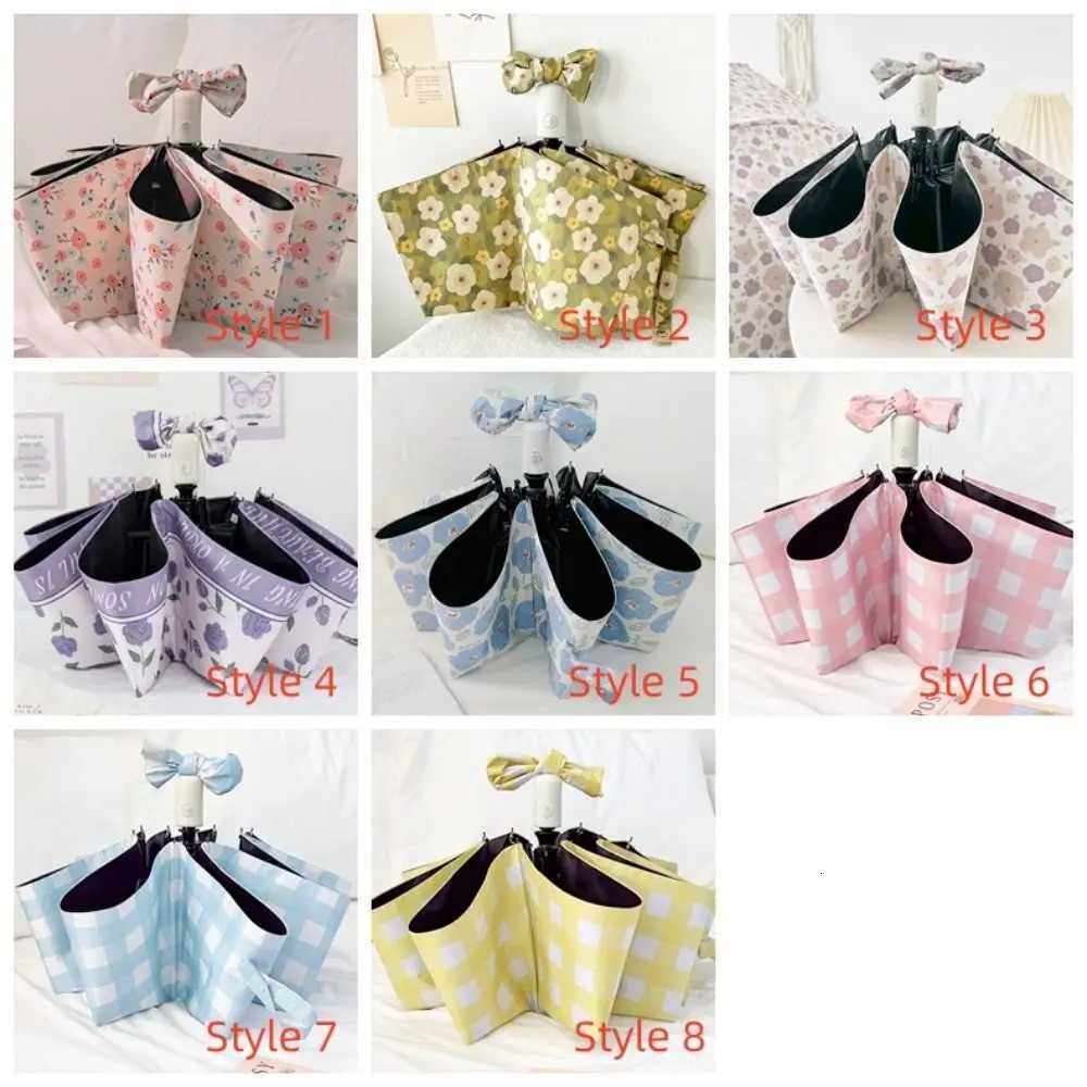 Fresh Flowers Automatic Umbrella UV Protection Sunny Rain Use Sun Umbrella Waterproof Foldable Floral Umbrella Home SuppliesM251122