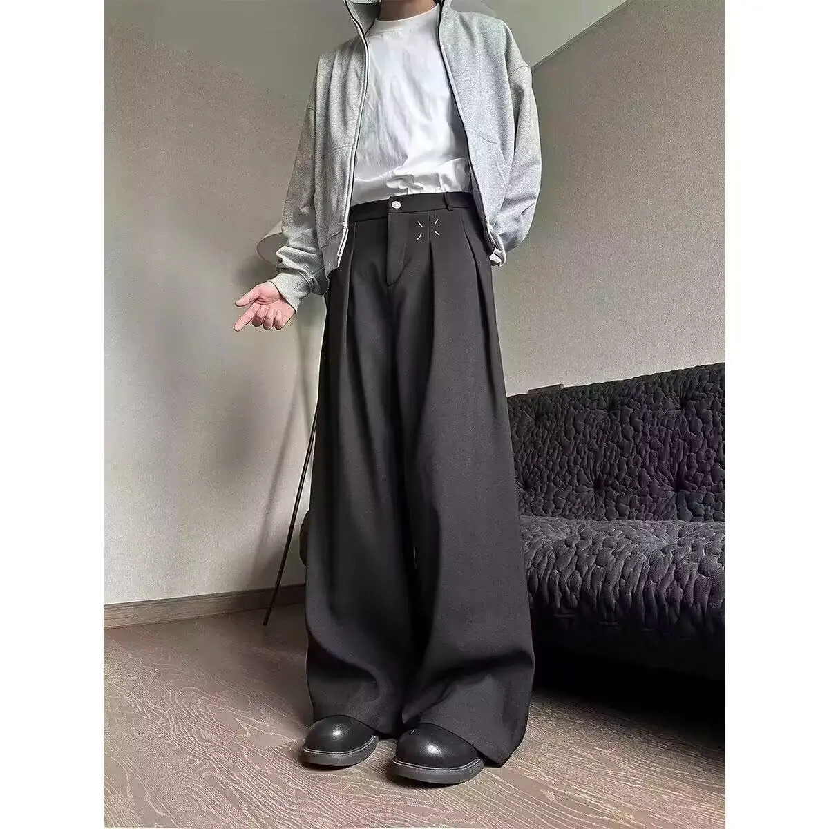 Retro unisex loose harem pants Japanese style Korean fashion classic loose Japanese pants Office casual pants 250418