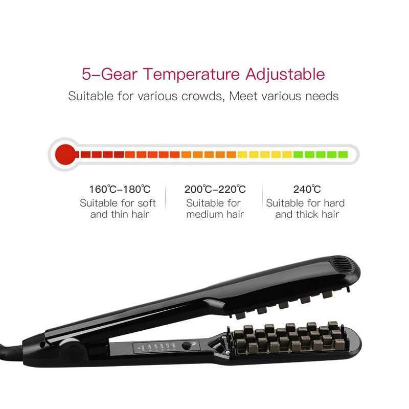 Hair Iron Ceramic 3D Grid Hair Crimper Professional Volumizing Curling Iron Corn Perm Fluffy Splint Flat Iron Hair Styling ToolsT251122