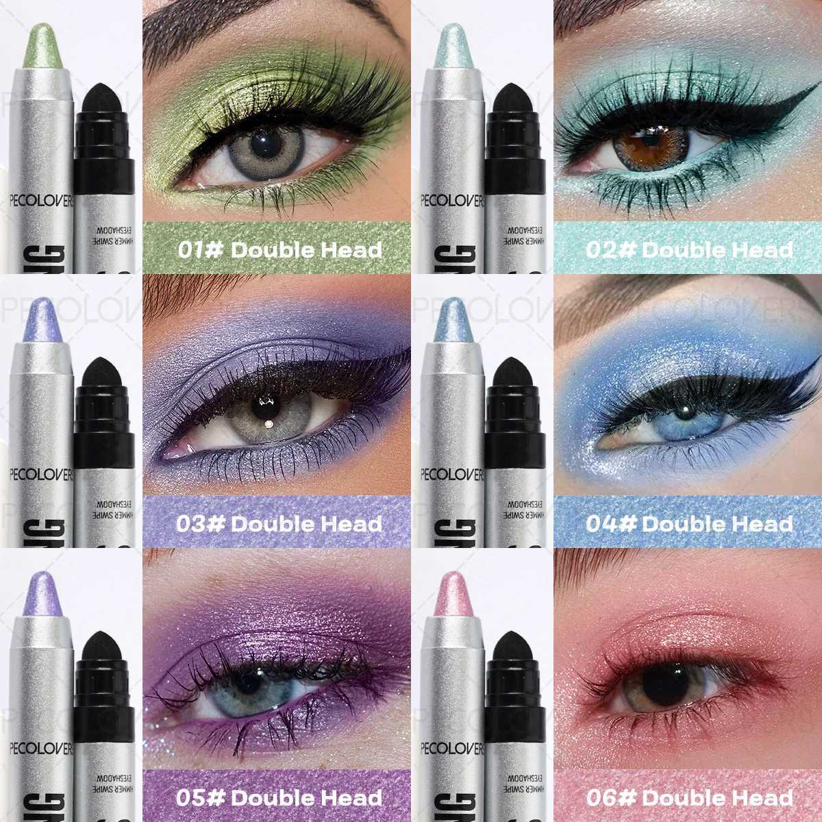 1 Pc Colorful Double-head Eyeshadow Stick High Color Rendering Shiny Bold Makeup Eyeshadow Pen Party Halloween MakeupT251122