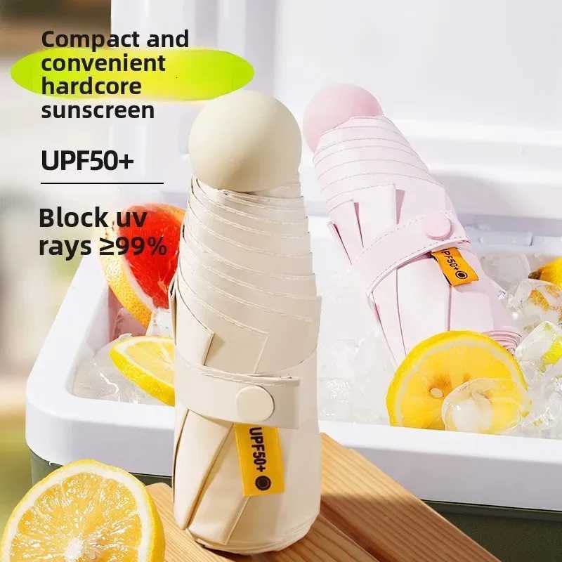 1PC Solid Color Capsule Umbrella - Small Portable Dual Use Sunshade And Rain Protection for WomenM251122