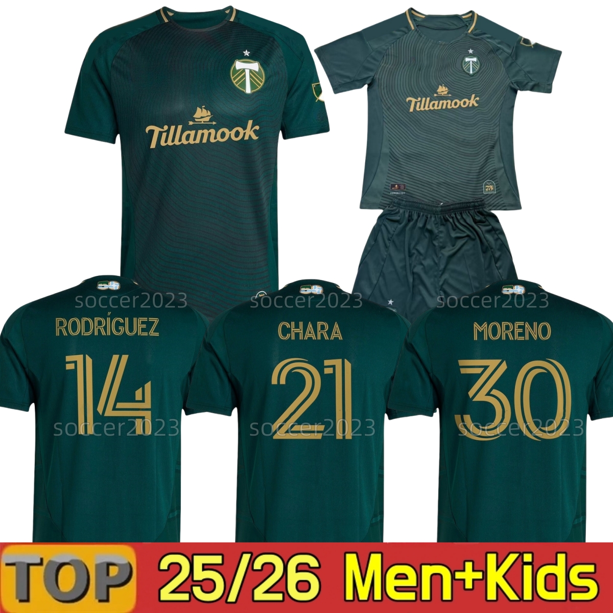 2025 Portland Timbers Soccer Jersey DA COSTA 25/26 Football Shirt Primary Home Green MORA ANTONY CHARA AYALA MOSQUERA MORENO RODRIGUEZ men kids kit maillot de foot