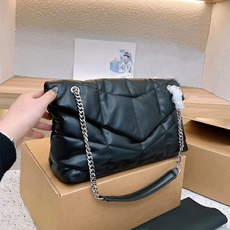 Woman Lou Bags designer bags puffer shoulder bag fashion purse handbag causal soft tote diamond lattice Letters Two Chains 5A