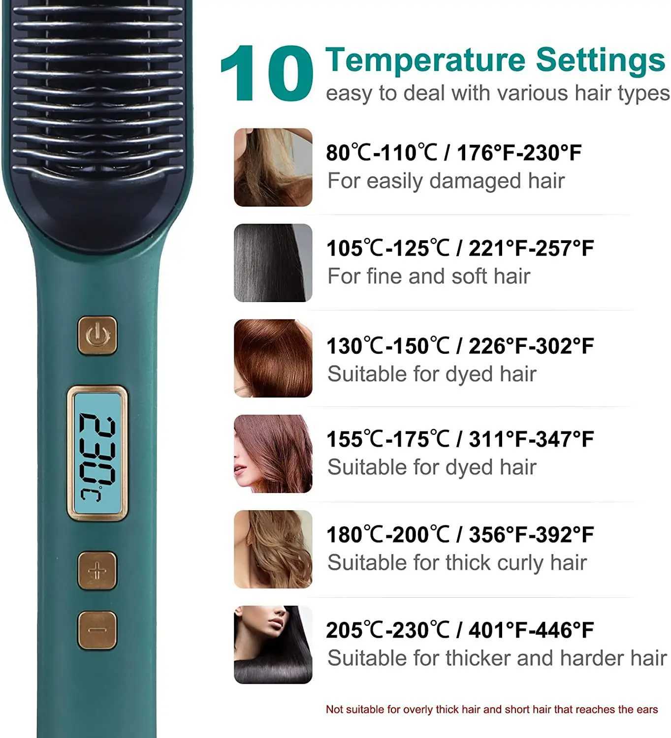 Hair Straightener Brush LCD Hot Comb Wet And Dry Straightening Comb Tourmaline Ceramic Quick Heating Curler And StraighteningT251122