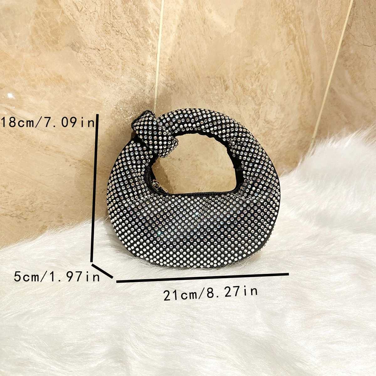 Full Diamond Dumpling Bag Womens Socialite Dinner Clutches Ladies Sparkling Rhinestone Evening Handbag Mini Banquet Party Purse K251121