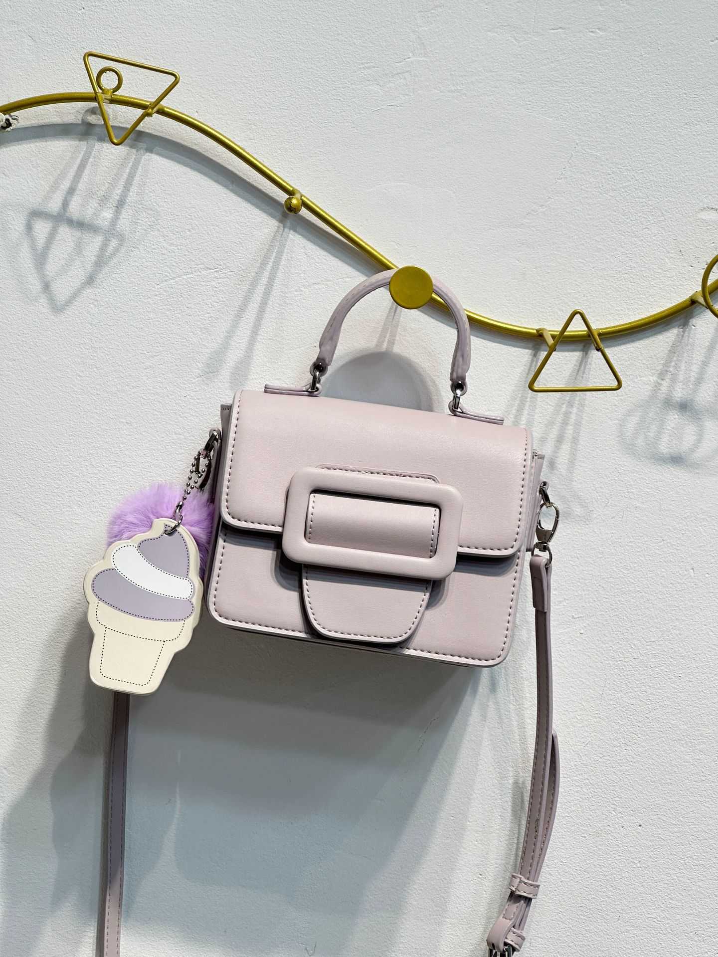 Macaron ice cream bag 2025 new niche design sweet style small square bag simple and versatile crossbody bag