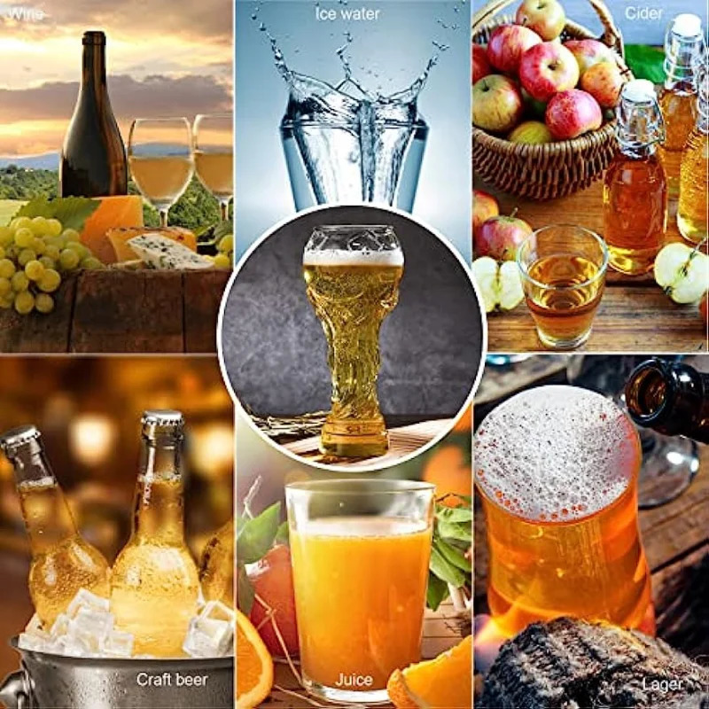 World Cup Beer Glass Creative 450ml 600ml 800ml Hercules Mug Beer Mug Glass Football Cup Crystal Glass Wine Cup Soccer Worl 250422