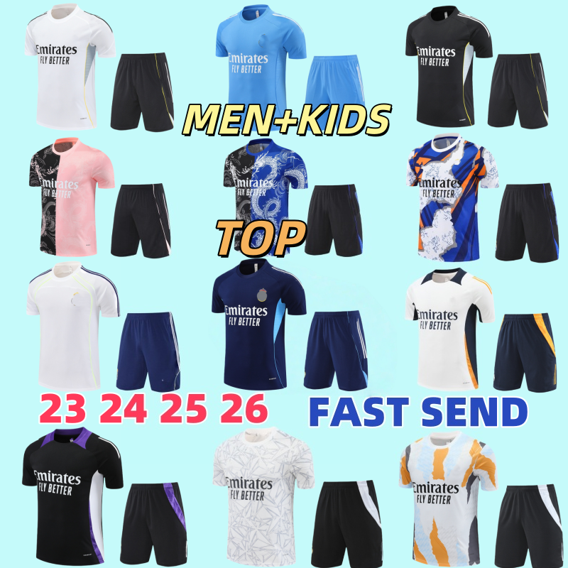 24 25 26 Bellingham Reals Madrids Tracksuit Short Sleeve Training Kit Men Kids Short 2025 2026 FOOTBALL SHIRTS Madridtracksuits Sportswear Train