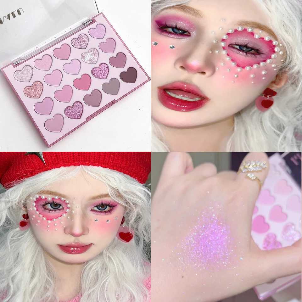 DIKALU Korean heart-shaped 20-color eyeshadow palette matte pearlescent pink purple Sweetheart GIRL party makeupT251122