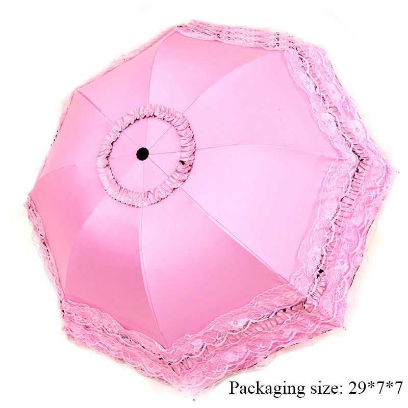 Lace Folding Umbrella Fashion UV Protection Parasol Princess Rain Umbrella Ultra Light Sun Umbrella WomenM251122
