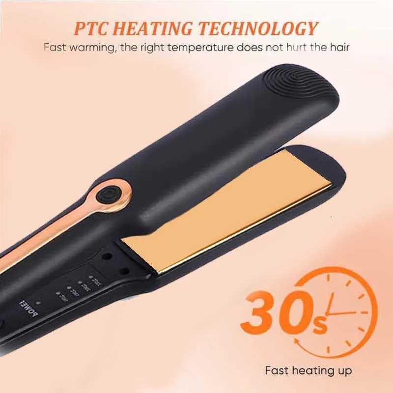 Hair Straightener Professional Ceramic Flat Iron Negative Ion Wide Plate Temperature Adjustable Straightening Iron SplintT251122