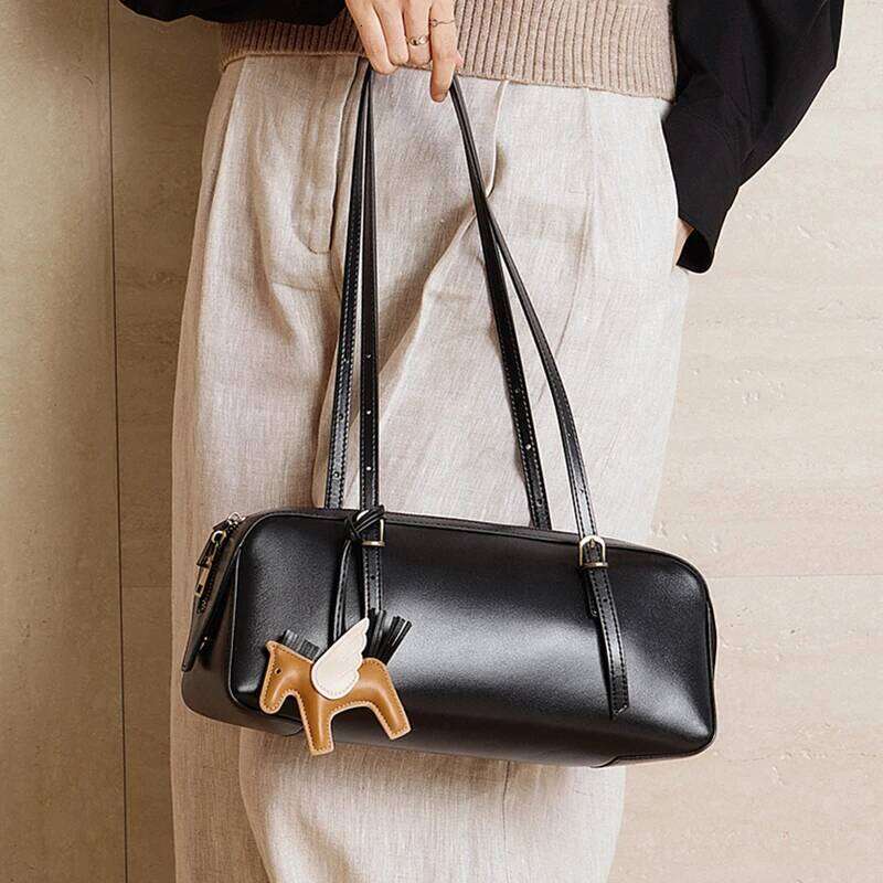 Toptrends Luxury Genuine Leather Underarm Shoulder Bags For Women 2025 Trend Designer Bowling Tote Pillow Office Ladies Handbags