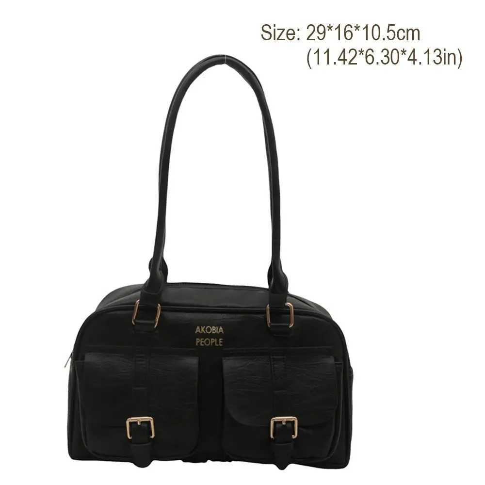 Retro Solid Color Crossbody Bags Luxury Design High-capacity Satchel Hobo Bag PU Underarm Bag for WomenT251122