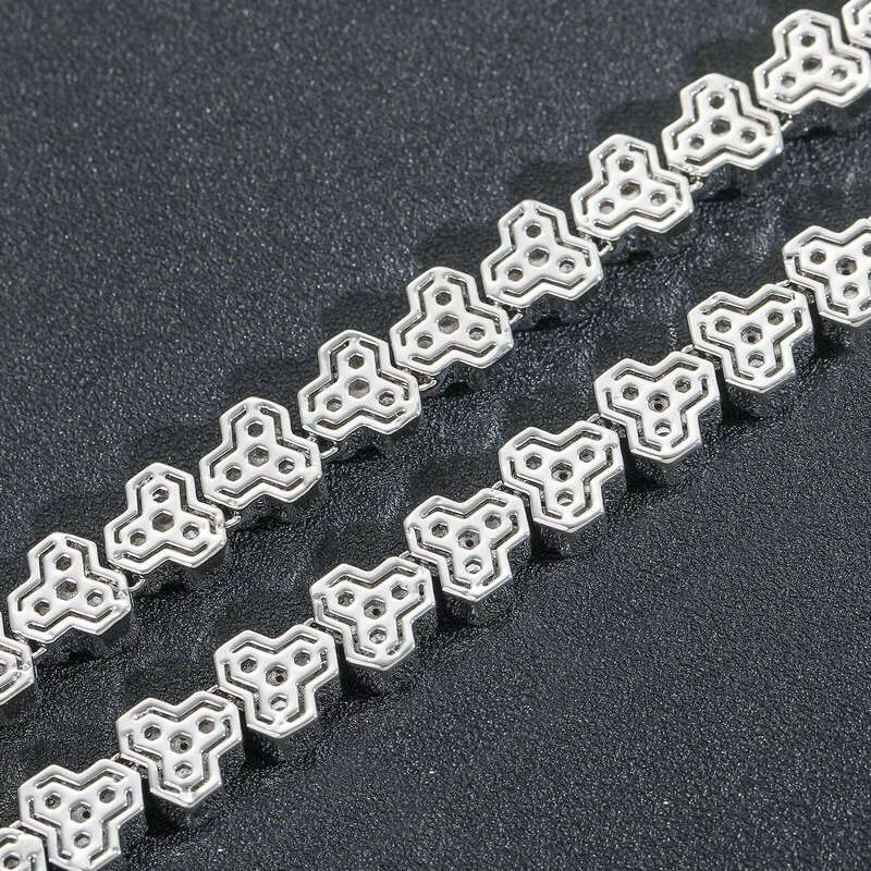 Hiphop Jewelry 10mm Electroplated Ice Honeycomb Chain Necklace for Men and Women