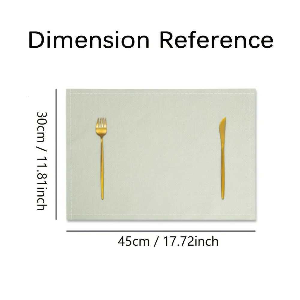 VIKAMA 4/6/8/10Pcs Christmas Tree Printed Placemats Washable Kitchen Table Mats Christmas Decorative Placemats C251122