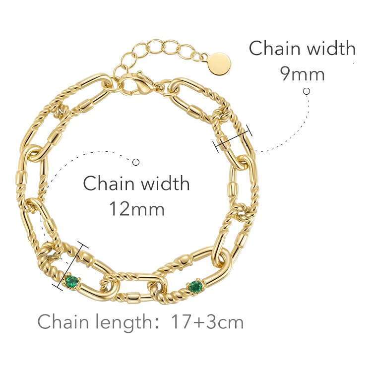DHCollections Latest High Quality 14K Gold Plated Stainless Steel Jewelry Twist Chain Color Zircon Accessories Bracelet B212261